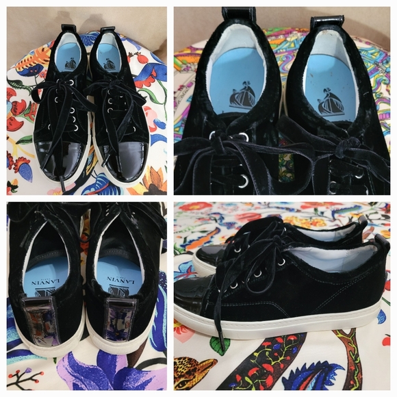 Lanvin Velvet Leather Sneakers / 7.5 - Picture 3 of 7